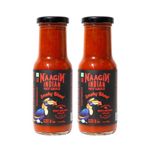 NAAGIN Indian Hot Sauce Smoky Bhoot (Pack Of Two,230Gm Each)|Extra Spicy|Ghost Pepper Sauce|Made With Fresh Vegetables & Bhut Jolokia Chillies|100% Vegan|No Artificial Colours/Flavours|Made In India