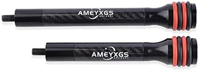 AMEYXGS 6/8/10/12 Inch Archery Bow Stabilizer Carbon Fiber Balance Bar Rod Side Rod Stabilizer Dampen Weight for Compound Bow Recurve Bow Accessory (8 inch)