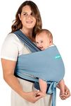 Moby Baby Easy Wrap (Charcoal & Black) - Ergonomic, Lightweight and Breathable, Cotton Fabric, Hands Free Baby Carrier, for Newborns and Toddlers