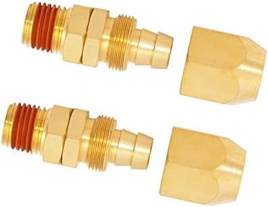 SUNGATOR Air Hose Repair Fitting, Pre-Coated Sealant 3/8 Inch Barb x 1/4 Inch NPT Brass Pneumatic Replacement Fitting Kit, Reusable 3/8'' to 1/4'' Barbed Air Hose Splicer for PU & PVC Hose (2 Pack)