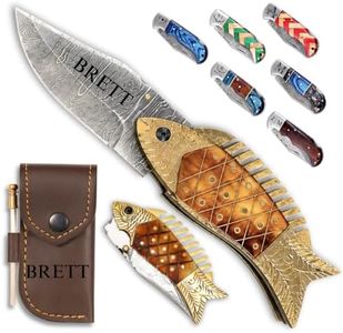 Custom Pocket Knife gifts for Men, Personalized Fish Folding Knife, Engraved Gifts for Him, Dad, Boyfriend, Husband, Anniversary, Groomsmen Gifts. Custom Knife for Camping Hunting Everyday Carry