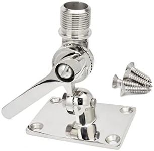 HYSHIKRA Marine VHF Antenna Mounts, Ratchet Bracket, 316 Stainless Steel Heavy Duty Adjustable Ship Antenna Base for Boat