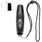 Electronic Whistle Rechargeable for Referees Coaches Teachers Electric Whistle Handheld Blowless Whistles with Lanyard for Outdoor Emergency Pet 4 Tones High Volume USB Charging (Black