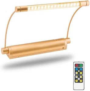 Cordless Painting Light, Battery Operated Picture Light with 9 Inch Light Tube, Art Lights for Painting, Remote Control Timer Auto Off, Dimmable Accent Lighting Picture Artwork- Copper