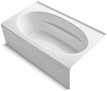 KOHLER K-1115-RA-0 Windward 72-Inch x 42-Inch Alcove Bath with integral apron and right hand drain, White
