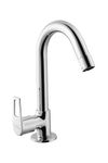 Hindware Italian Collection Aspiro Range F570013CP Swan Neck Sink Tap with Left Hand Operating Knob | Made of Brass | Mirror-Like Finish