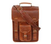 jaald Leather messenger bag shoulder bag cross body vintage satchel for women men compatible with Ipad man purse and tablet