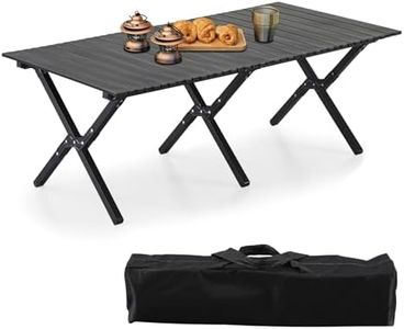 BOOSDEN Folding Camping Table, Outdoor Low Picnic Table, Aluminum Roll-up Camping Table with Carry Bag, Lightweight Foldable Camp Table for Beach,Party, Patio, BBQ, Travel, Backyard