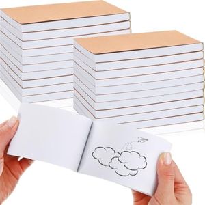 Seajan 50 Pcs Blank Flip Books Bulk 4.5 x 2.5 Inch Flip Book Paper Animation Flipbook Mini Sketch Pad Kit for Students Drawing Sketching Cartoon