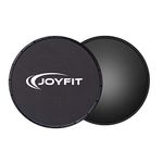 JoyFit Exercise Core Sliders- Dual Sided Exercise Gliding Discs, Ab, Back, Hip, and Leg, Exercise Gear for Gym, Home, Yoga, Strengthen Abdomen, Improve Balance. Ideal for Men and Women Pair (Black)