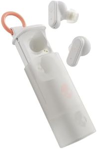 Skullcandy Dime Evo in-Ear Wireless Earbuds, 36 Hr Battery, Microphone, Works with iPhone Android and Bluetooth Devices, Bone/Orange (CA Warranty)