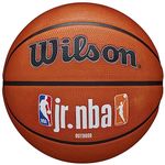 Wilson Basketball, Jr. NBA Authentic, Outdoor, Tackskin Cover, Size: 6, Brown