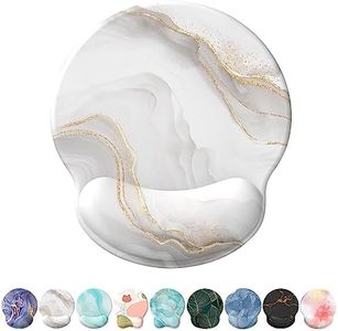 Giecy Tapis de Souris Support de Repose-Poignet, Tapis Souris Ergonomique en Gel, Tapis de Souris Frais pour Gamer, Repose Poignet Souris avec Base en PU antidérapant(Marbre Blanc)
