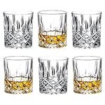 Whiskey Glass Set of 6 Tumbler for Classic Cocktails Premium Crystal Glass Tasting Cups Tall Glass Tumblers for Drinking Bourbon, Scotch, Cocktail, Cognac, Whisky, Large 10oz