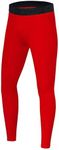 PowerLayer Mens' Running Tights Compression Base Layer Leggings - High Risk Red, S