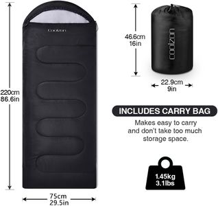 Coolzon Outdoor Sleeping Bag – Black, Lightweight Camping Gear