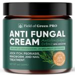 Anti-Fungal Cream by Field of Green | Jock Itch, Psoriasis, Ringworm, and Athlete's Foot | Burning, Cracking, Dead Skin | Exfoliate Care | Daily Protection (4 oz / 120g)