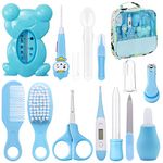 VicBou 13pcs Baby Grooming kit, Newborn Baby Care Accessories with Bag, Baby Hair Nail Thermometer Care Set, Baby Healthcare Set for Newborn Infant, Toddler Girls & Boys