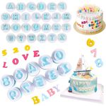 36pcs Alphabet Cookie Cutter, 3.5x2.5cm Fondant 26 x Alphabet Letter Cutters and 10 x Number Baking Mold, Biscuits Embosser Baking Mold for Baking Pie Birthday Christmas Party Cake Decoration