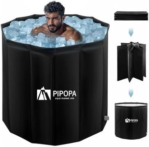 PIPOPA Foldable Hot/Ice Bath Tub for Athletes | Ready to Use | XL Cold Plunge Tub for Recovery | Long-Lasting Insulation | Outdoor, Indoor, Portable - 27 * 31 Inches