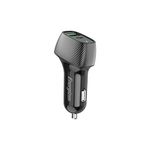 ENERGIZER - Car Charger 38 W - 1 USB-C Port & 1 USB-A Port - Cigarette Lighter Charger - Carbon Design - Black D38