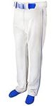 New Martin Baseball Softball White Belt Loop Pants Royal Blue Piping Youth XS-XL (YXL)