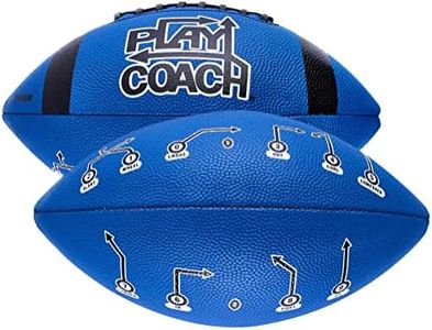 PlayCoach Youth Football in Junior & Peewee Sizes with 10 Basic Passing Routes for Kids 6 to 12 - Endorsed by Drew Brees, Beach Football, Kids Football, Leather Peewee Size Football