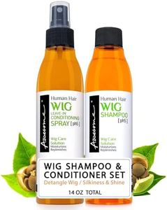 Awesome Human Hair Wig Care Set, Premium Shampoo & Leave in Conditioner, Detangles, Promotes Body & Volume, Silkiness & Shine, Easy Combing, 7 fl oz