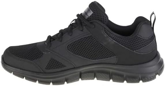 Skechers Men's Track-SYNTAC Sneaker, Black Leather Mesh Black Trim, 7 UK