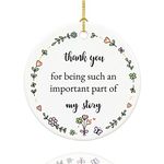 Teacher Appreciation Gifts, Teacher Gifts for Women, Thank You Teacher Ornament, 2.9" Ceramic Teacher Christmas Tree Ornaments