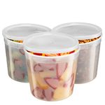 [10 Sets - 86 oz.] Disposable Food Storage Deli Containers with Lids, Ice Cream Bucket & Soup Pail