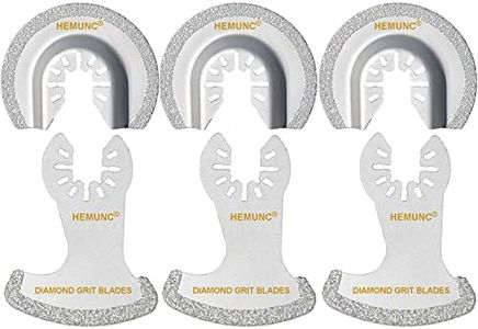 HEMUNC 6Pcs Diamond Oscillating Tool Blades, Multi Tool Mortar Cutting Saw Blades Precise for Grout Removal and Soft Tile Cut