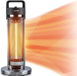 SereneLife Infrared Patio Heater, 900W Electric Heater with Remote, 360° Tip-Over Safety Switch, IP44 Approved, Indoor/Outdoor for Patio, Restaurant, Backyard, Garage, Decks