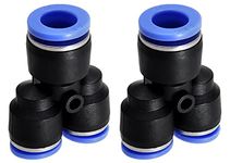 Mecion 10mm Push to Connect Fittings Y Spliters Pneumatic Fittings Plastic Quick Release Connectors, Pack of 2