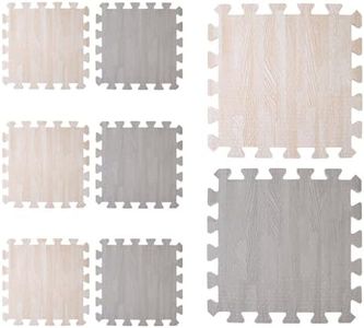 8 PCS Soundproof Interlocking Rug Pad, 11.8 x 11.8 x 0.4 Inch Non Slip Rug Pads, Foam Rug Mat Noise Reduction Puzzle Carpet Padding Protects and Adds Cushion for Hardwood Floors