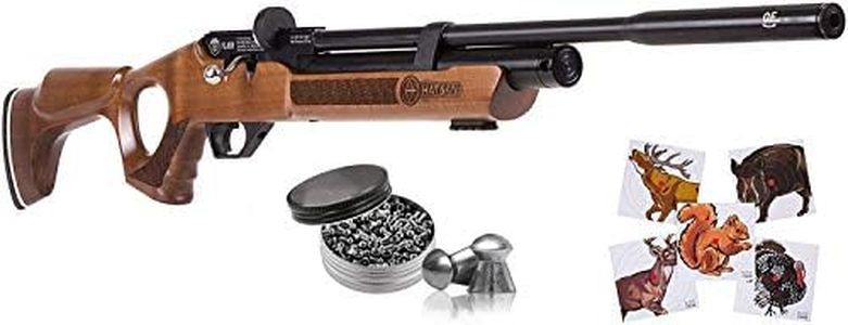 Hatsan Flash Wood QE .25 Cal Air Rifle with Pack of 150ct Pellets and 100x Paper Targets Bundle (Hardwood Stock)