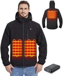 TIDEWE Heated Jacket for Men with Battery Pack, Heated Coat (Black, Size M)