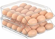 SEESPRING Egg Holder for Refrigerator, 36 Egg Container For Refrigerator, Egg Fresh Storage Box for Fridge, Egg Storage Tray Organizer Bin, Clear Plastic Storage Container (2 Layer)