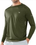 NORTHYARD Men's Sun Protection UV UPF 50+ Shirts Workout Running Shirt Long Sleeve Quick Dry for Athletic Gym Active Swimming ArmyGreen XL