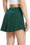 BALEAF Pleated Tennis Skirt Skorts Skirts for Woman High Waisted Lightweight Athletic Golf Workout with Shorts Pockets Green X-Small