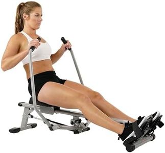 Sunny Health & Fitness Compact Full Motion Rowing Machine, Full-Body Workout, Low-Impact, Extra-Long Rail, 180 KG Weight Capacity - SF-RW5639
