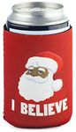 Funny Guy Mugs I Believe Santa Collapsible Neoprene Can Coolie - Ho Ho Ho on Bottom - Christmas Drink Cooler