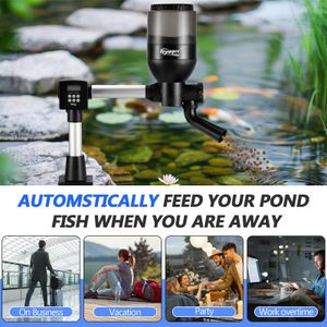 Hygger Automatic Fish Feeder – Large 5.5L Programmable Pond Feeder with LCD