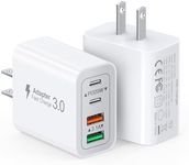 40W USB C Charger Block, 2-Pack 4-Port Type C Fast Charging Brick Dual PD&QC Wall Plug Adapter Compatible for iPhone 16/16 Pro/16 Pro Max/15/15 Pro/15 Pro Max/14/13/12/Airpods/iwatch/Samsung