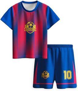Hjshfue 2025/2026 Home #10 Kids Jerseys Athletic Soccer Jersey Boys Girls Lightweight Training Uniforms Football Practice Outfits