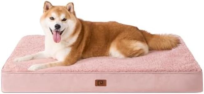 EHEYCIGA Orthopedic Dog Beds for Large Dogs with Removable Washable Cover, Pink, 36x27