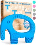 BABY ELEFUN Cute Baby Boy Gift - BPA Free Silicone Teething Ring - Effective & Easy to Hold Teether - Elephant Teething Rings - Teethers Best for Babies 3 4 6 12 Months, Infants, Baby Shower Gifts