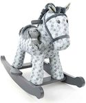 Little Bird Told Me - Harper & Chase Rocking Horse, Grey Ride On Horse Toy for 1 Year Olds and Toddlers, Soft Horse Toy with Wooden Rockers, Sensory Fabrics for little Girls & Boys