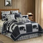 Virah Bella 3 Piece King Lodge Quilt Bedding Set - Rustic Country Reversible Comforter Set with Decorative Pillow Shams - East Forge