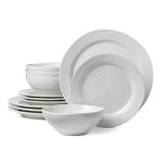 Oneida 895939 Ridge White 12 Piece Dinnerware Set